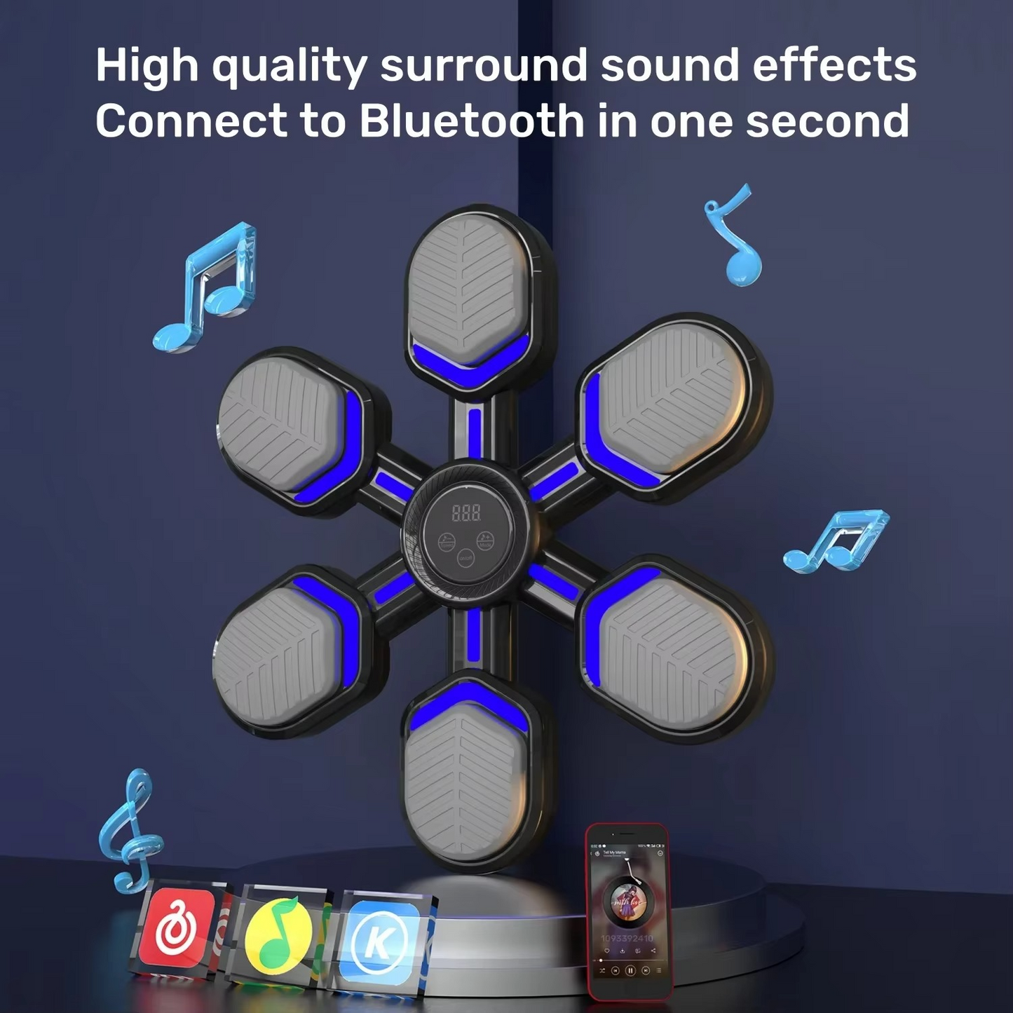 Interactive Boxing Pad with LED Screen and Bluetooth Connectivity