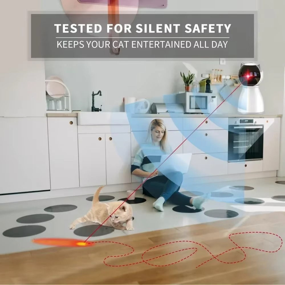 Automatic Laser Pointer Toy for Indoor Cats Play