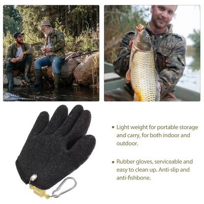 Durable Waterproof Fishing Gloves with Non-Slip Grip and Adjustable Strap