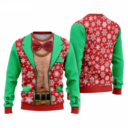 Festive 3D Graphic Christmas Hoodie Sweater