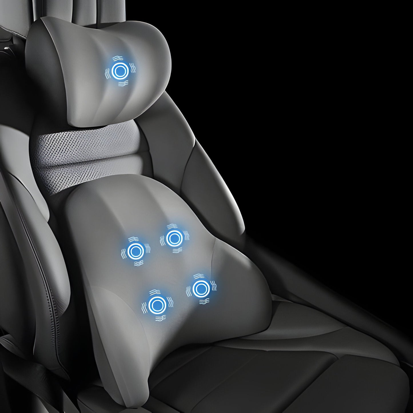 Heated Back and Neck Support Pillow for Home and Car