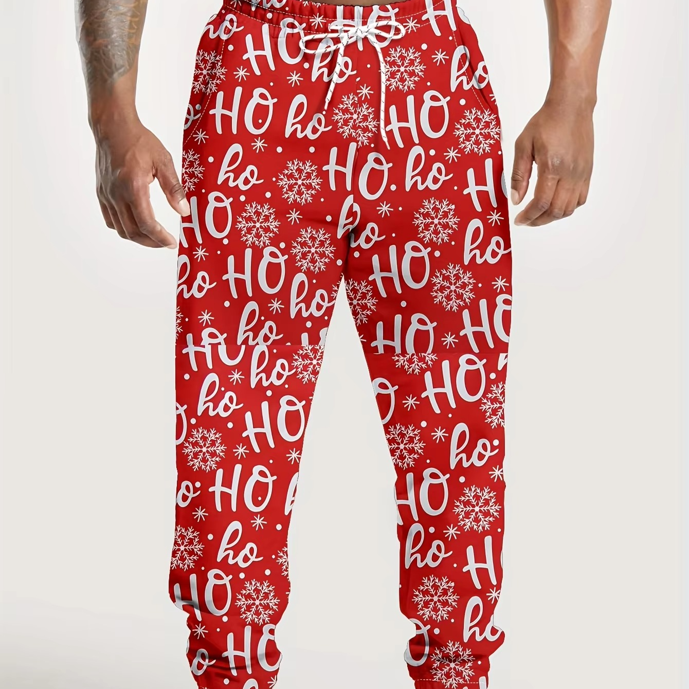 Festive Holiday Red Plaid Christmas Trousers for Men