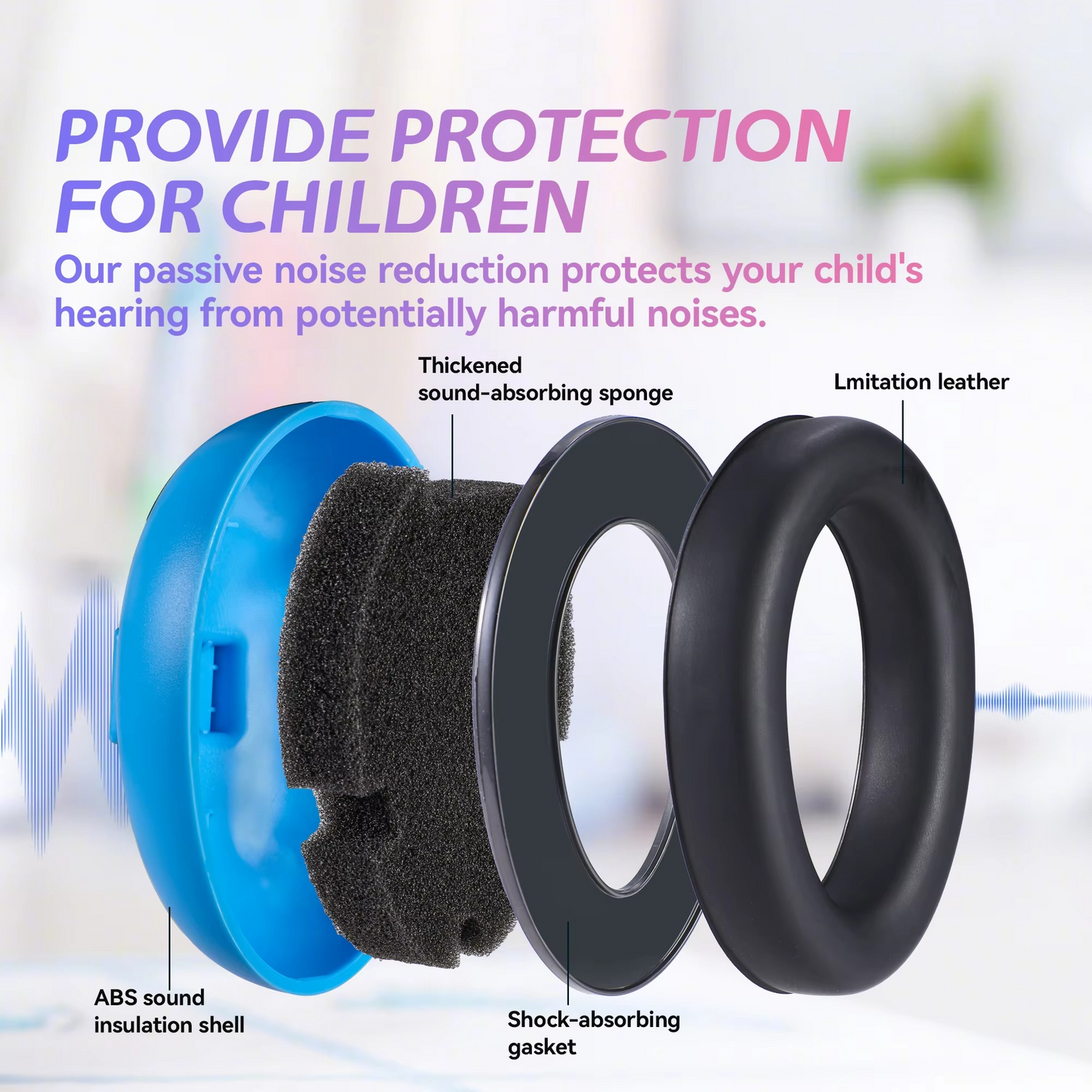 Children's Sound Blocking Ear Muffs for Bedtime and Study
