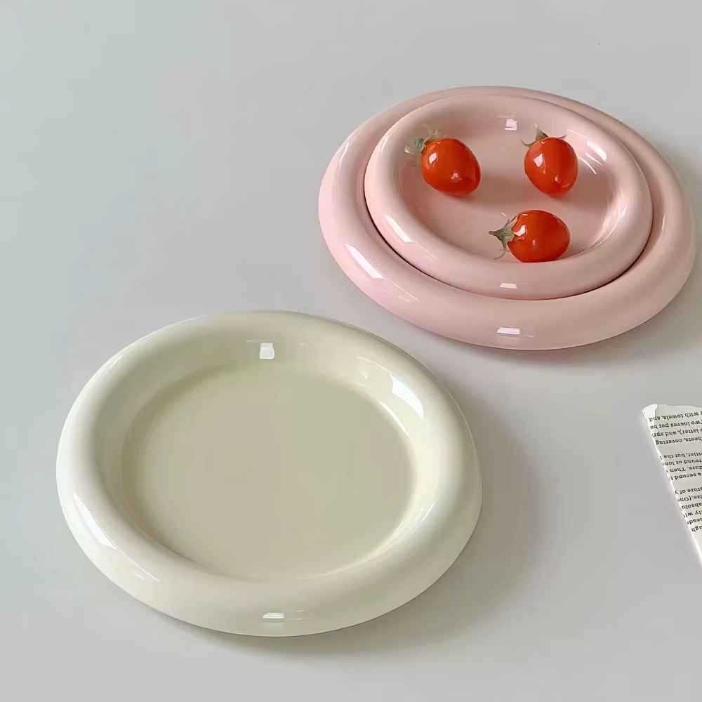 Delicate White Porcelain Dessert Plate