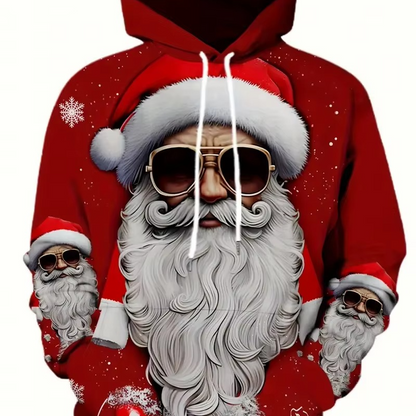 Fun Animated Reindeer 3D Hooded Sweatshirt