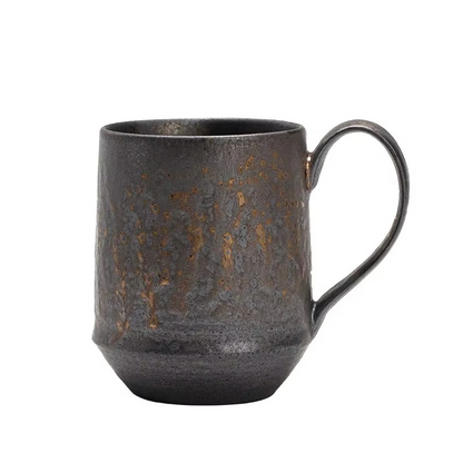 Retro Style Coffee Mug with Earthy Brown Glaze - Hehif