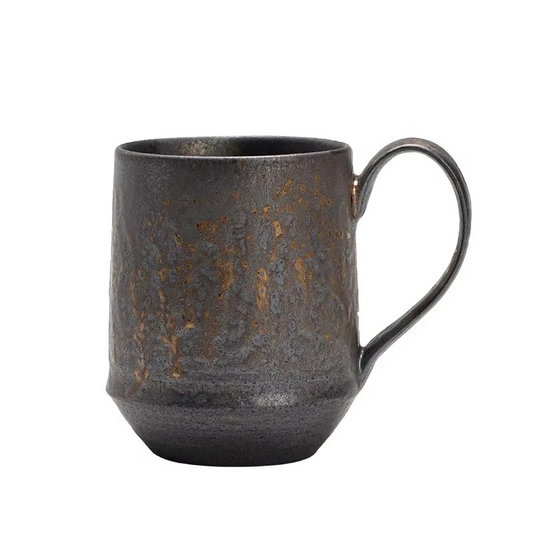 Retro Style Coffee Mug with Earthy Brown Glaze - Hehif