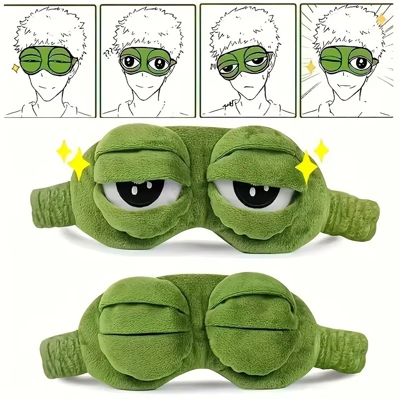 Fun Frog Contoured Sleep Mask for Travel and Relaxation