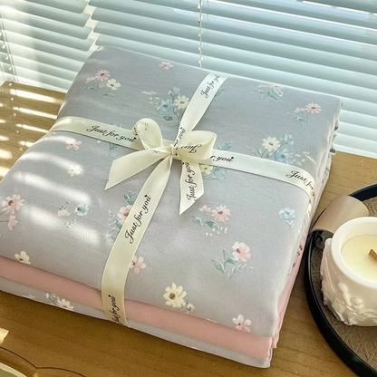 Pretty Patterned Cotton Bed Set with Duvet Cover
