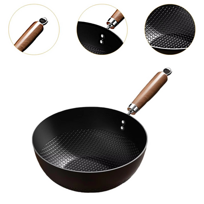 Classic Nonstick Bottom Stainless Steel Wok Pan for Daily Use