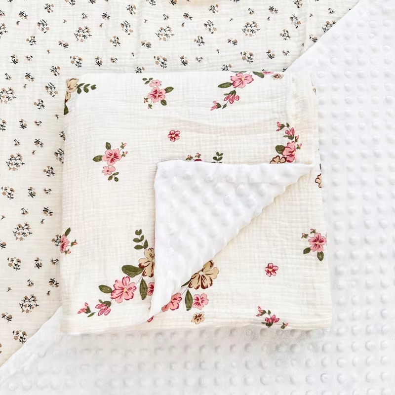 Gentle Baby Blanket, Plush Swaddle Wrap, 39x39 Inches