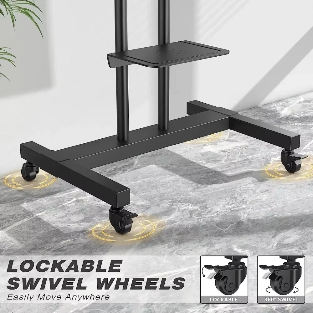 Portable TV Cart with Adjustable Mount for 32-80 Inch Screens