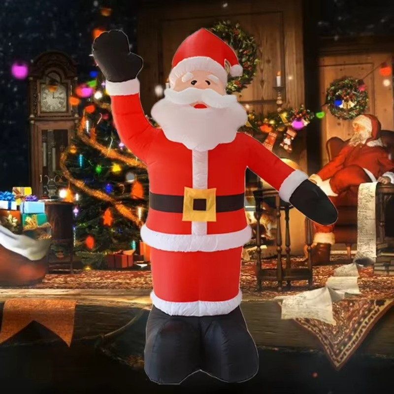 Large 6ft LED Inflatable Santa for Outdoor Christmas Decor - Hehif