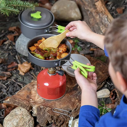 Compact Outdoor Cooking Kit with Collapsible Utensils and Carry Bag