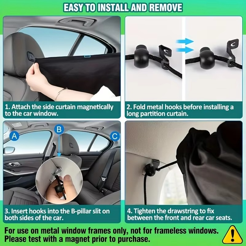 Universal Car Window Shade Kit with Storage Pouch