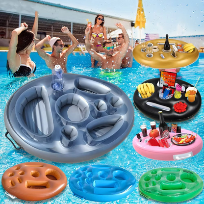Floating Pool Bar with Cup Holders and Tray