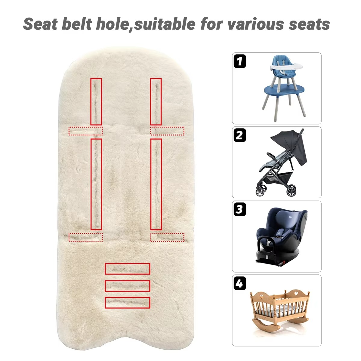 Soft Baby Stroller Seat Pad for Cold Weather