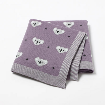 Cozy Plush Baby Blanket with Adorable Koala Pattern