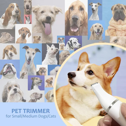 Complete Pet Care Set: Silent Trimmer, Nail File & Grooming Kit