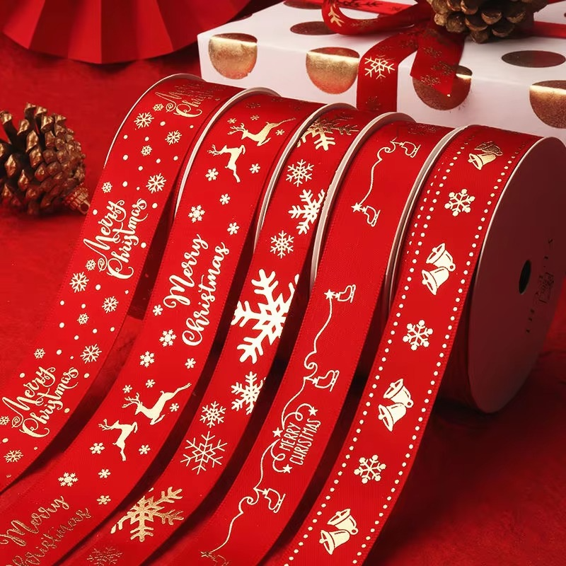 Festive Holiday Ribbon for Crafts and Gift Wrap - Hehif