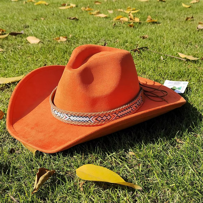 Vintage Leather Cowboy Hat for Men and Women