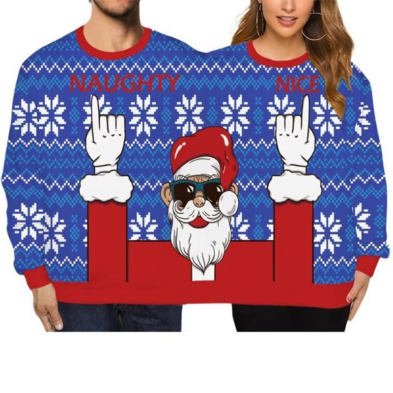 Funny Christmas Twin Sweater for Couples 3D Print