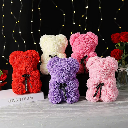 Lovely Rose Teddy Bear Figure in Gift Box