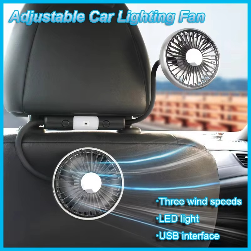 Cooling Car Vent Fan with LED Lights Adjustable