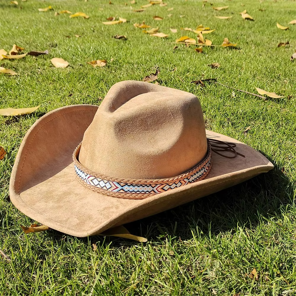 Vintage Leather Cowboy Hat for Men and Women