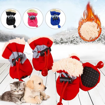 Grip Sole Dog Snow Booties 4-Pack Outdoor Pet Shoes
