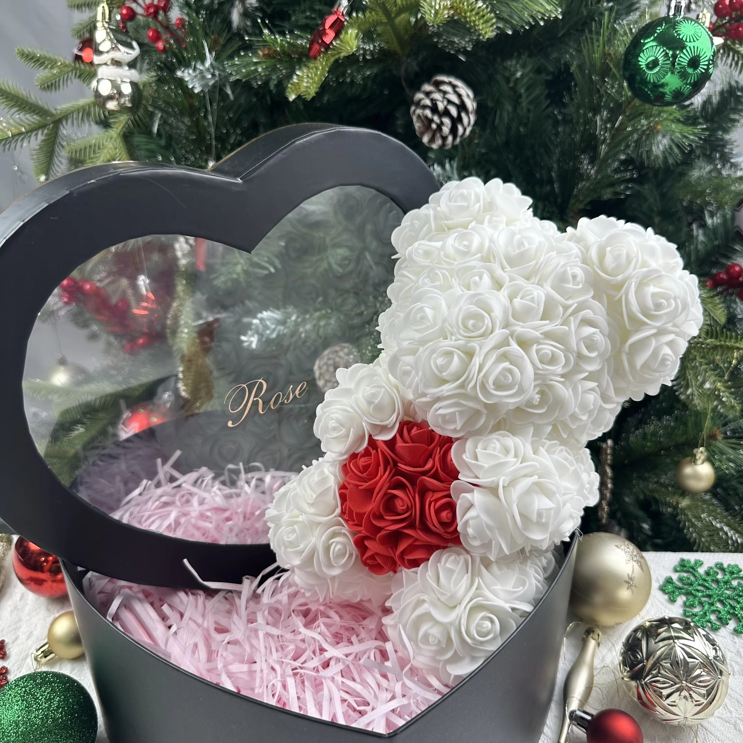 Lovely Rose Teddy Bear Figure in Gift Box