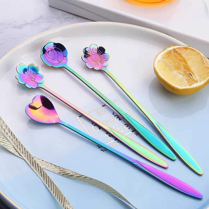 4 Piece Silverware Spoon Set Stainless Steel Flatware