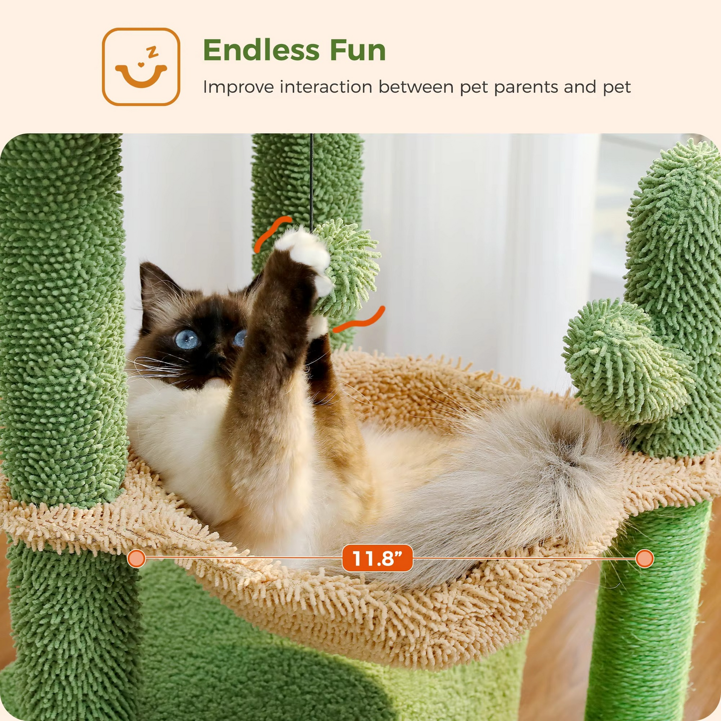 Cozy Cat Climbing Tower with Hideaway, Swing, and Scratcher