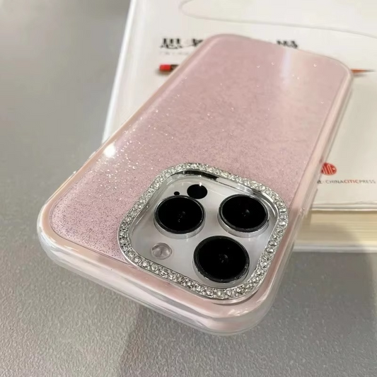 Sparkly Glitter Phone Case with Diamond Camera Cover - Hehif