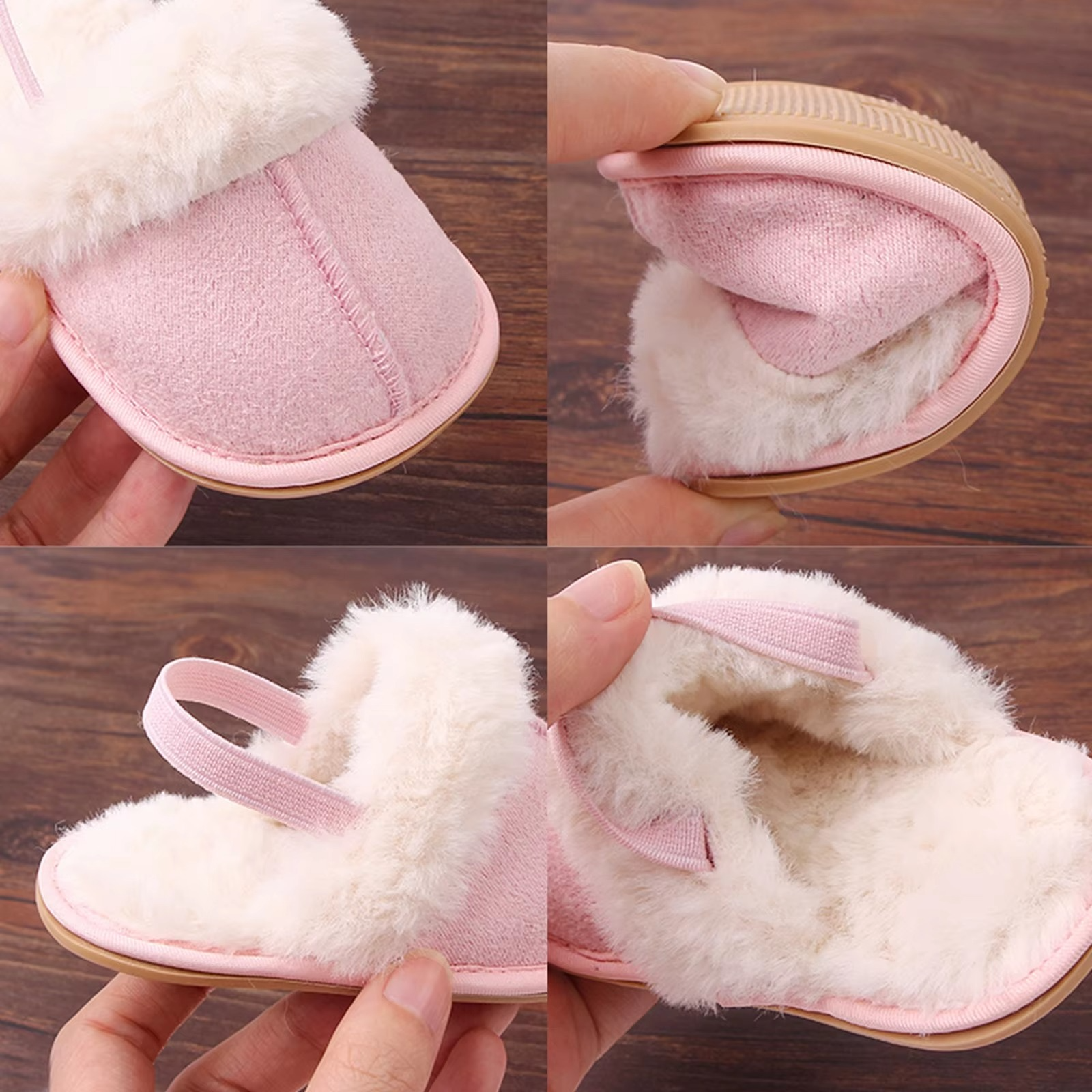 Comfy Fleece Baby Booties Warm Grippy Home Slippers - Hehif