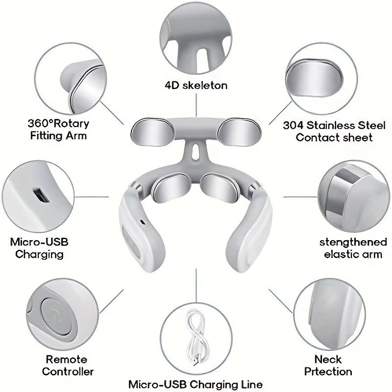 Portable Heated Neck Massager, Rechargeable USB