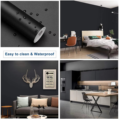 Durable Peel Stick Wall Wallpaper – White, Grey, Black