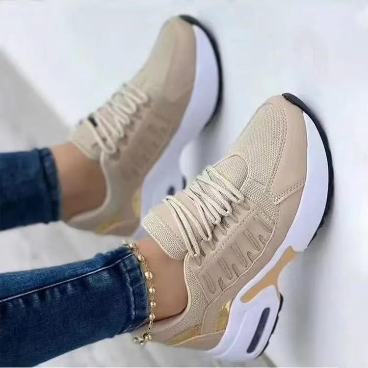 Comfortable Large Size Airy Wedge Sneakers for Ladies - Hehif