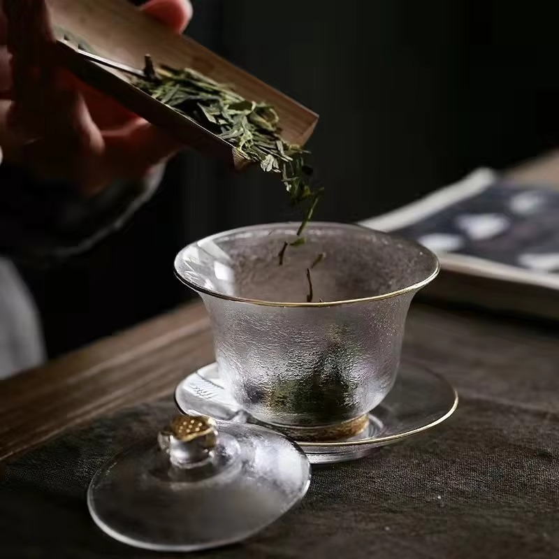 Traditional Handcrafted Ceramic Gaiwan Tea Set for Home Use - Hehif