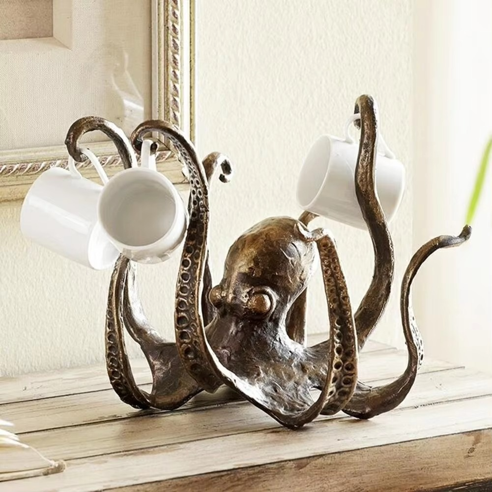 Nautical Resin Mug Organizer with Ocean Theme