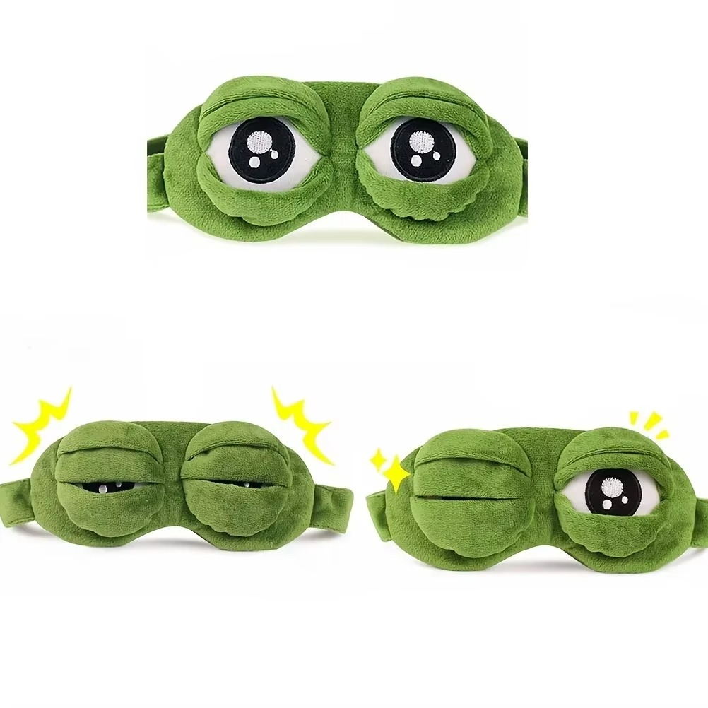 Fun Frog Contoured Sleep Mask for Travel and Relaxation