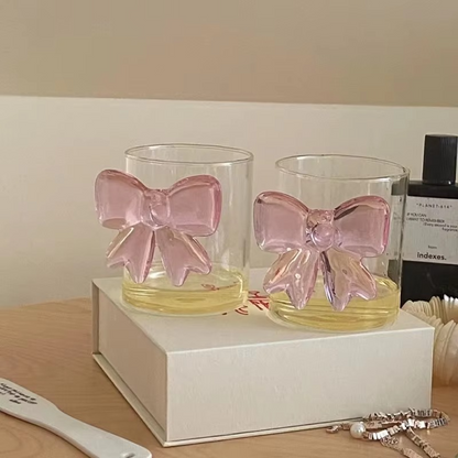 Delicate Rose Colored Glass Mug with Handle