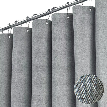 Premium Water Resistant Bathroom Curtain with Metal Rings