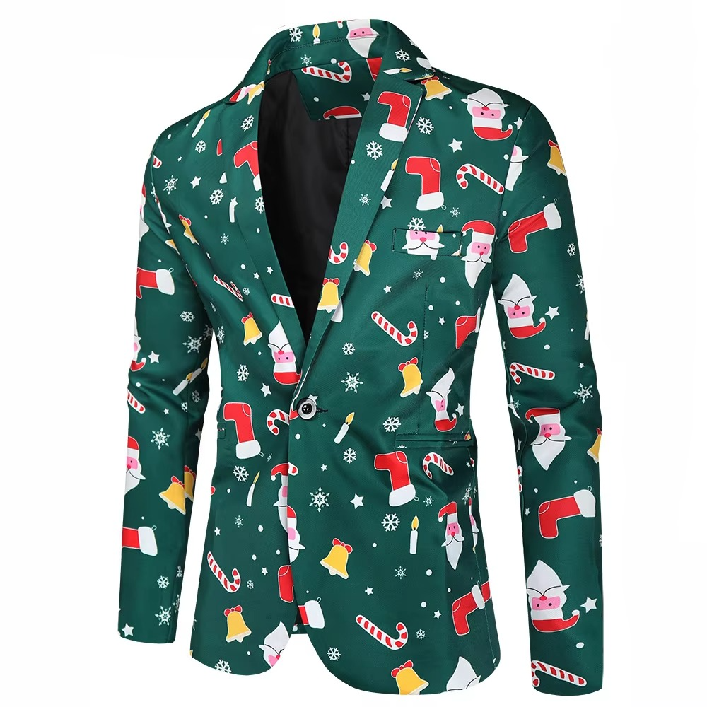 Festive Holiday Party Blazer Jacket for Men