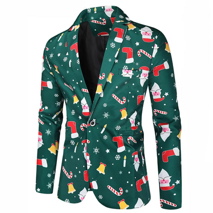 Festive Holiday Party Blazer Jacket for Men