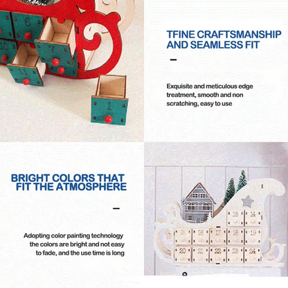 Durable Wooden Holiday Countdown Calendar Tree