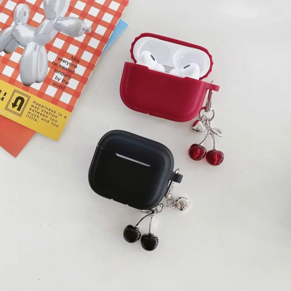 Clear Cover with Cute Cherry Charm for AirPods