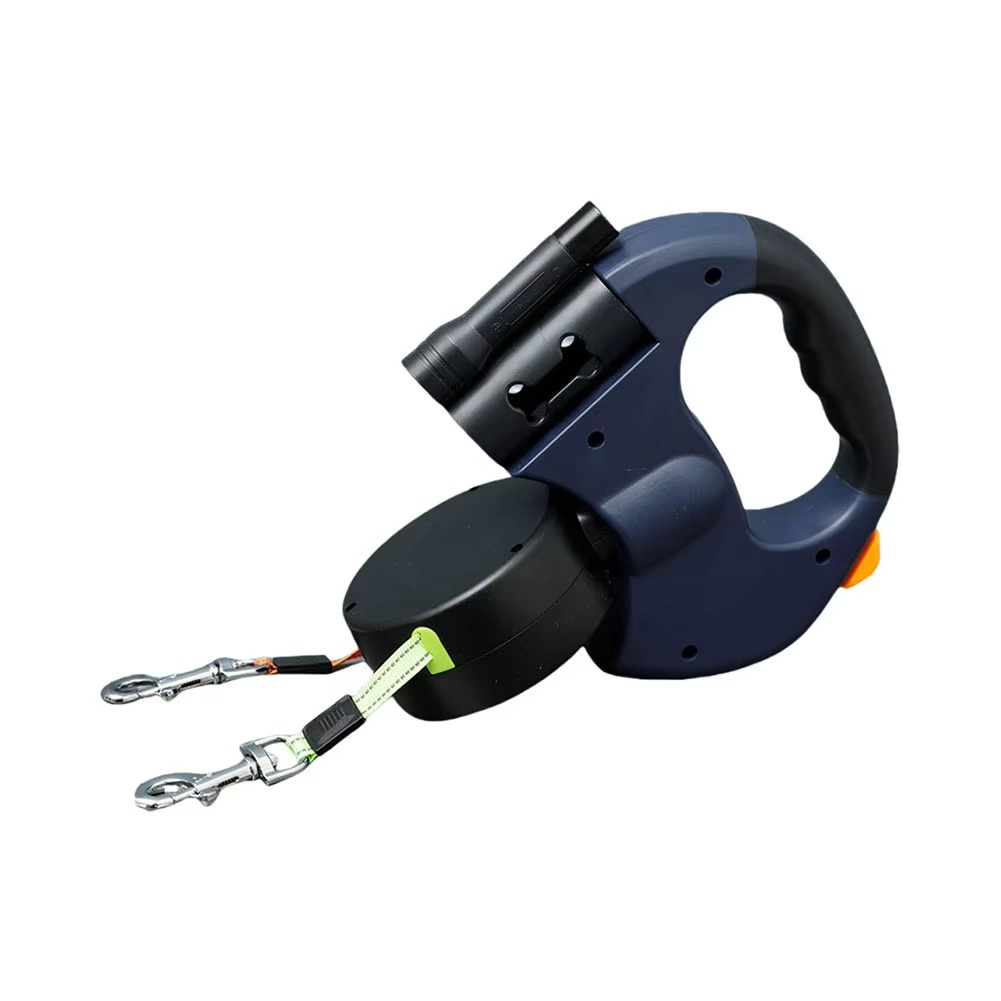 Comfortable Double Dog Leash with LED Night Light