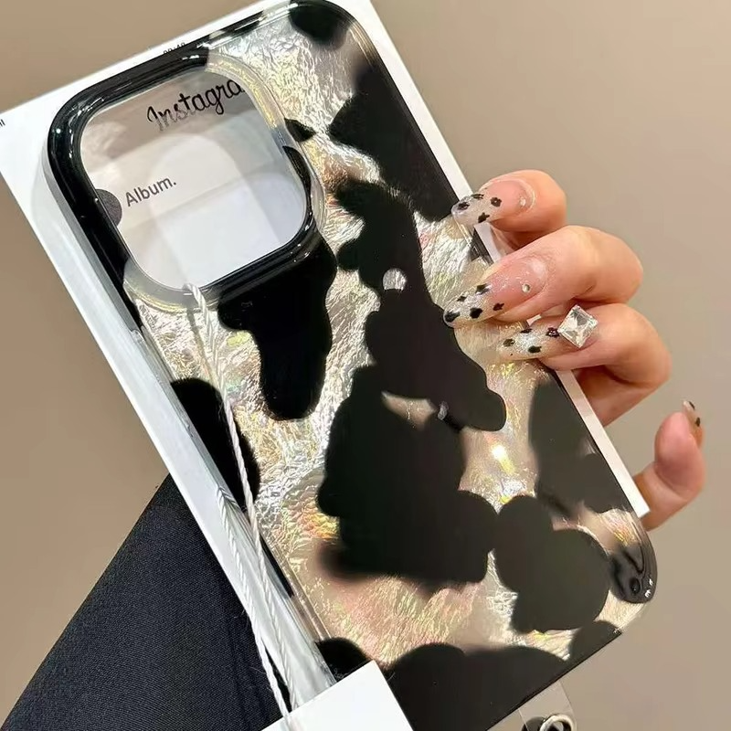 Colorful Ink Design Phone Case with Ice Pattern Protective Cover