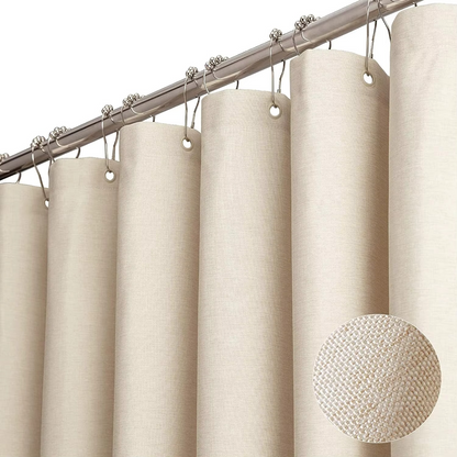 Premium Water Resistant Bathroom Curtain with Metal Rings